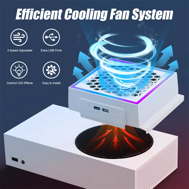 Gaming Console Xbox Series S - Ventilateur de refroidissement LED réglable, 3