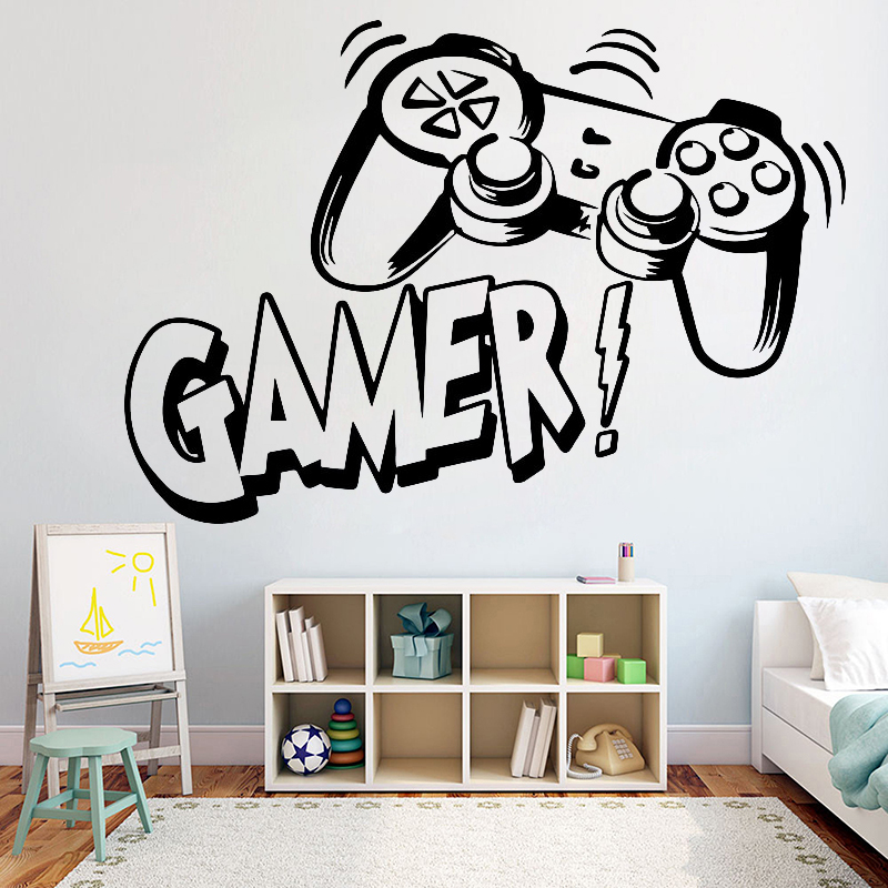 Gaming Console Room - Autocollant mural pour chambre d'enfant, décalcomanies