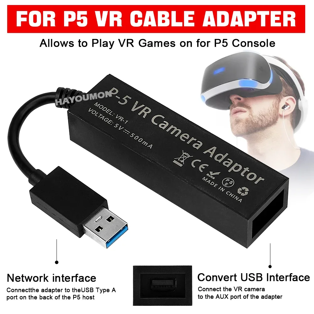 Gaming Console Buttons - Adaptateur de câble VR pour PS5,