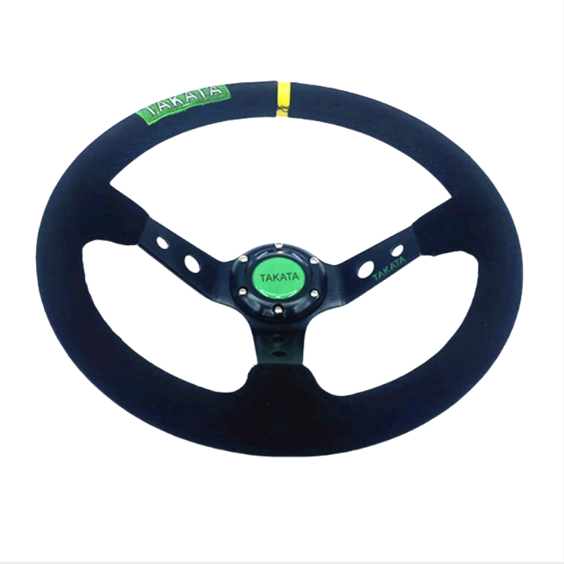 Steering Wheel Gaming - Volant de voiture TAKATA universel, daim,